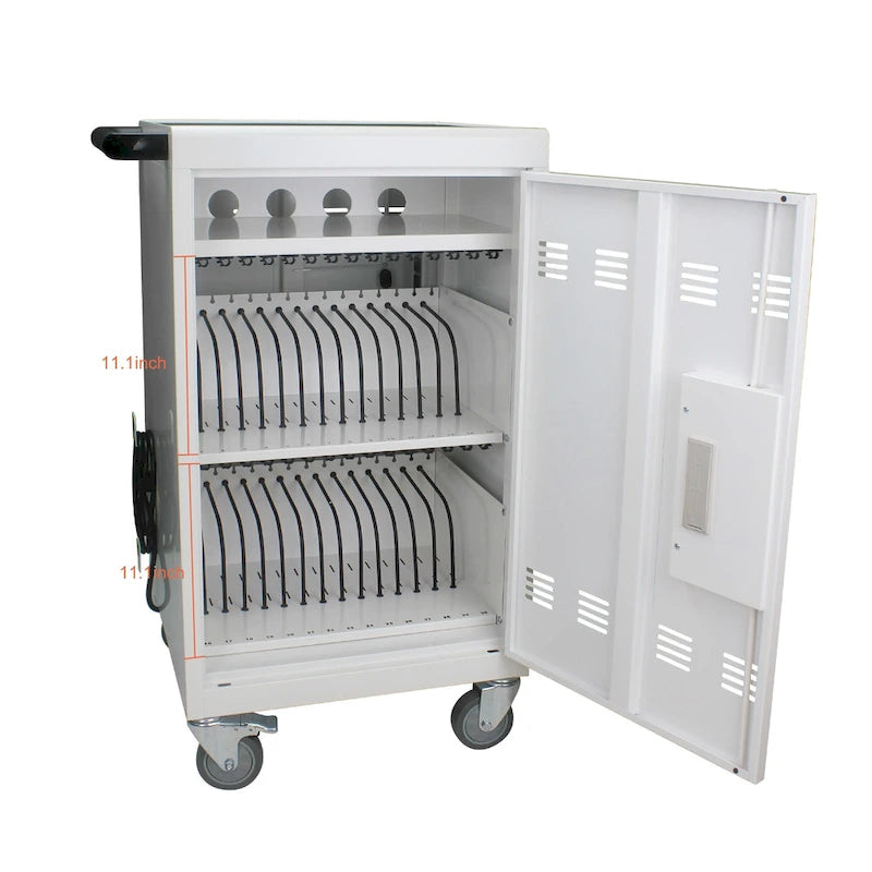 Chariot de recharge mobile et armoire de rangement avec roulettes verrouillables pour le bureau ou la salle de classe
