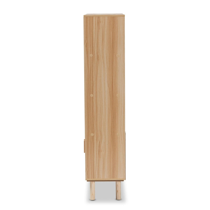 Bibliothèque en bois Mid-Century Modern - Marron naturel