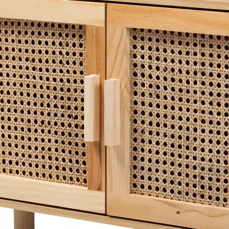 Bibliothèque en bois Mid-Century Modern - Marron naturel