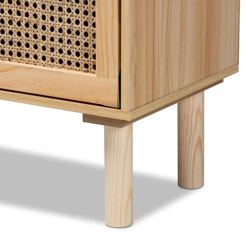 Bibliothèque en bois Mid-Century Modern - Marron naturel