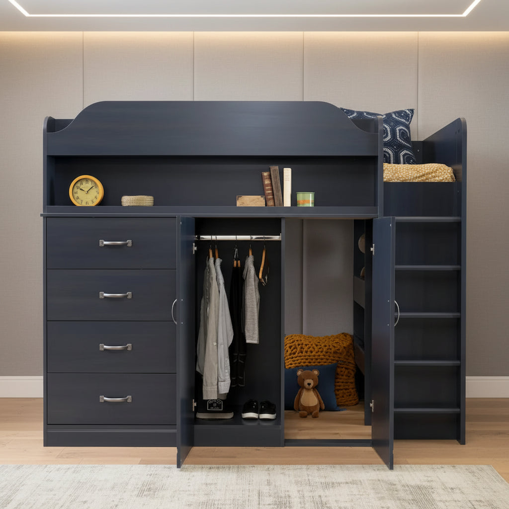 South Shore Ulysses Loft Bed with Desk