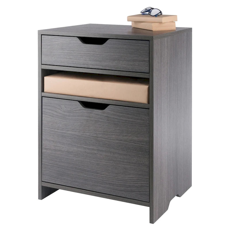 Classeur de rangement en acier anthracite avec tiroir verrouillable pour l'organisation du bureau à domicile