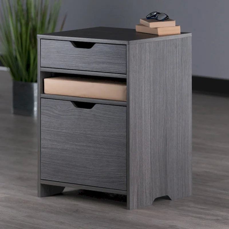 Classeur de rangement en acier anthracite avec tiroir verrouillable pour l'organisation du bureau à domicile
