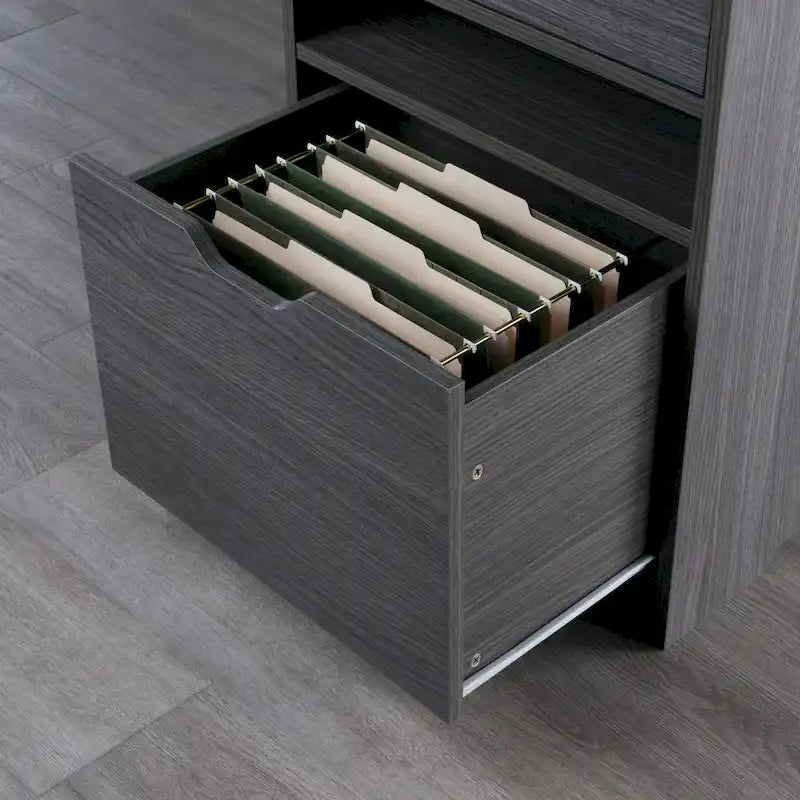 Classeur de rangement en acier anthracite avec tiroir verrouillable pour l'organisation du bureau à domicile