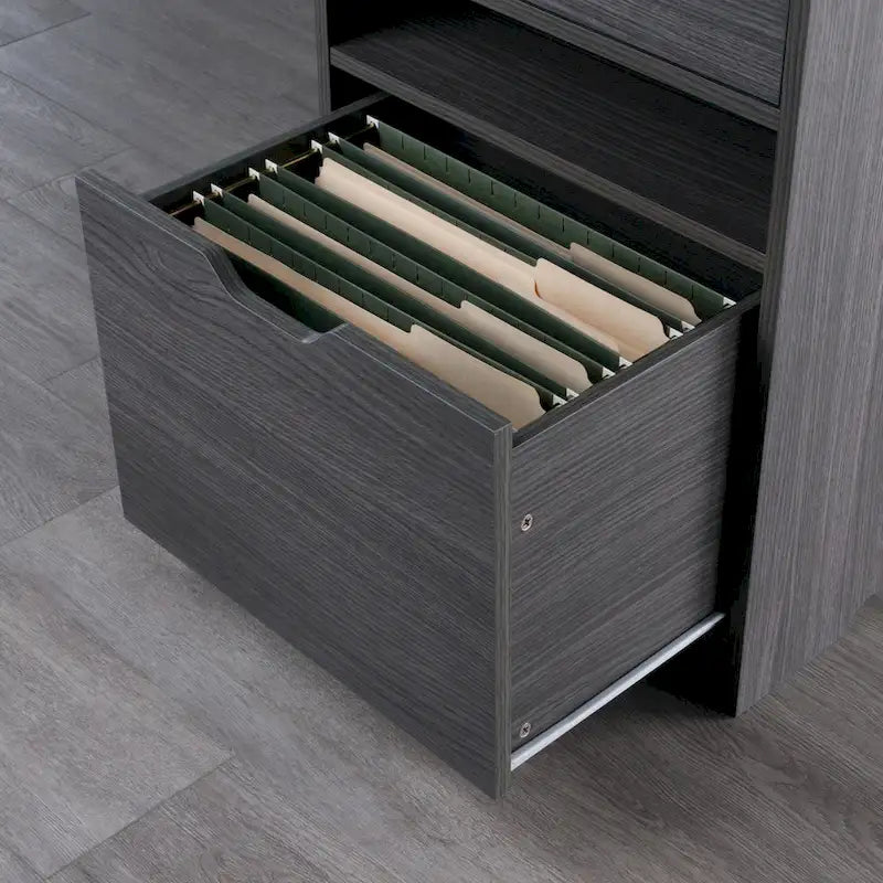 Classeur de rangement en acier anthracite avec tiroir verrouillable pour l'organisation du bureau à domicile