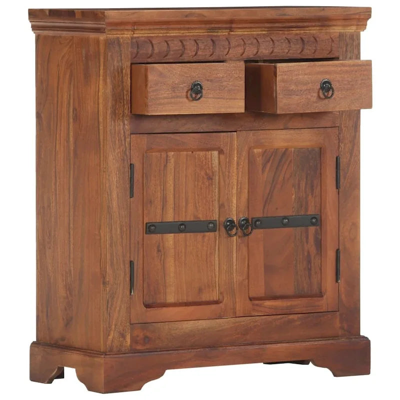 Buffet en bois d'acacia massif 63x30x75 cm avec finition naturelle