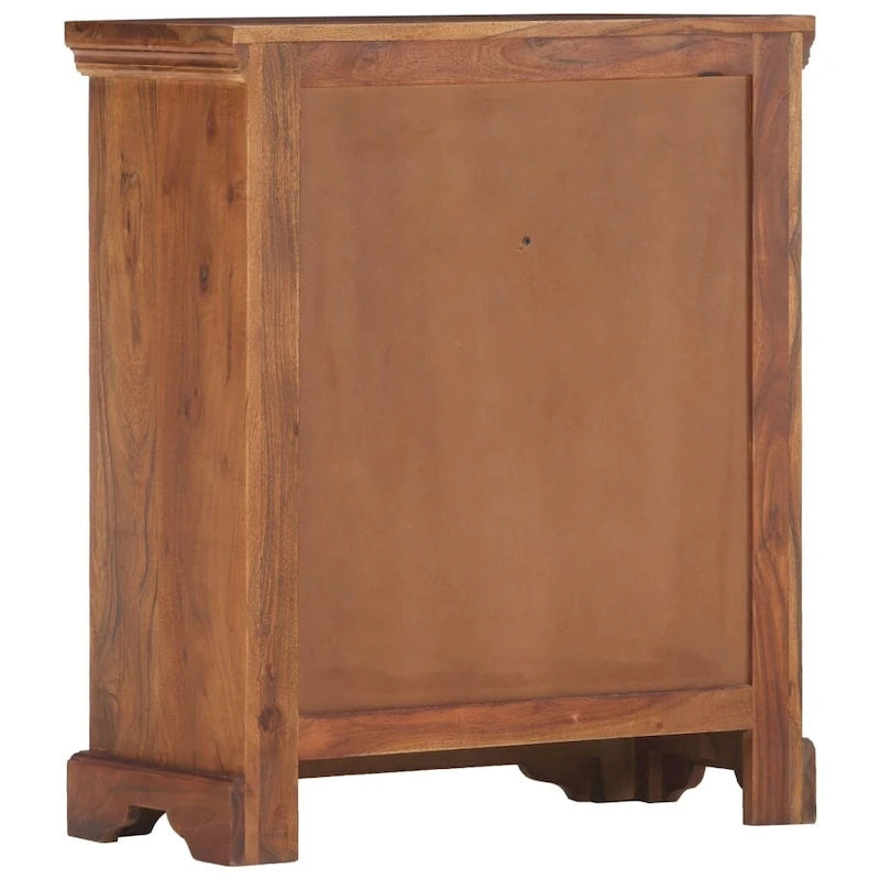 Buffet en bois d'acacia massif 63x30x75 cm avec finition naturelle