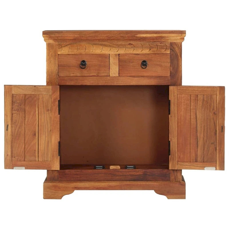 Buffet en bois d'acacia massif 63x30x75 cm avec finition naturelle