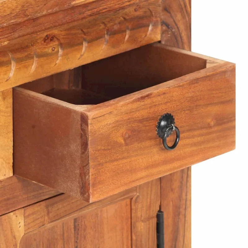 Buffet en bois d'acacia massif 63x30x75 cm avec finition naturelle