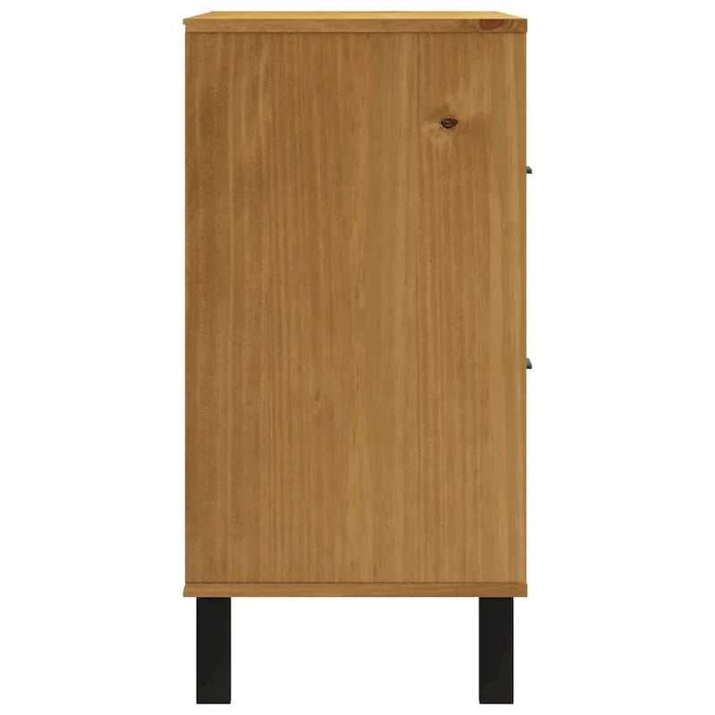 Buffet avec porte en verre FLAM 80x40x80 Pin massif - 80 x 40 x 80