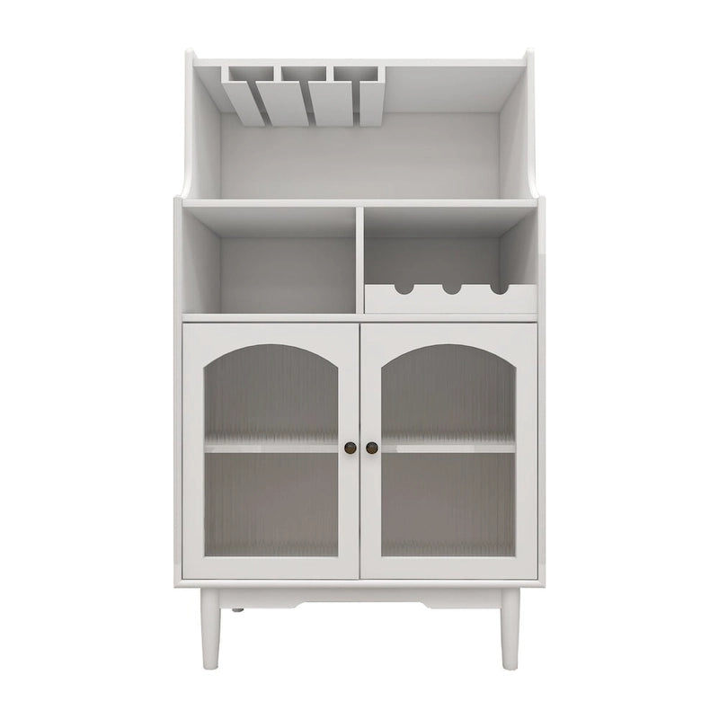 Meuble à vin de salon avec casier à vin et porte-verres amovibles - 27,56L * 15,75l * 50,39H