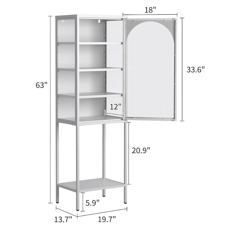 Étagère de rangement à 5 niveaux avec 3 tablettes réglables