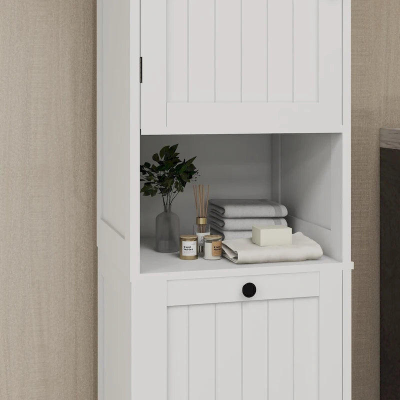 Meuble de tri pour le linge avec cadre en bois et sacs en tissu amovibles, inclinables, pour chambre ou salle de bain