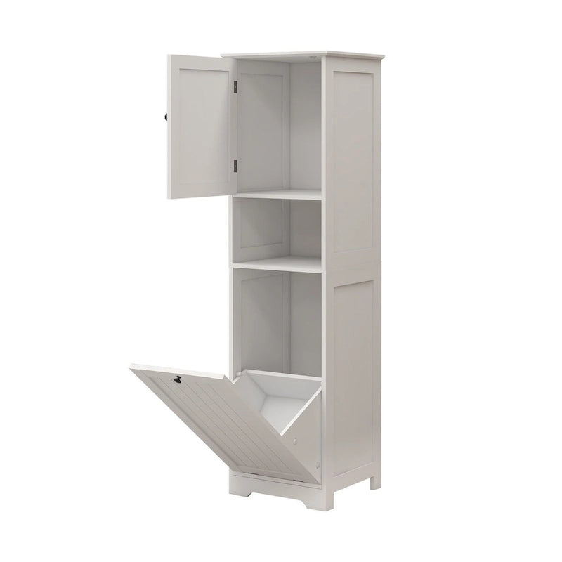 Meuble de tri pour le linge avec cadre en bois et sacs en tissu amovibles, inclinables, pour chambre ou salle de bain