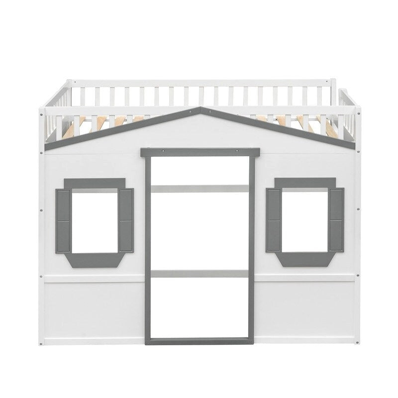 Lit mezzanine en bois avec échelle, taille double
