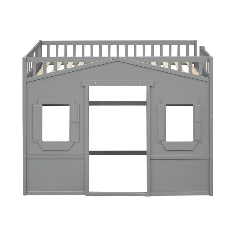 Lit mezzanine en bois avec échelle, taille double