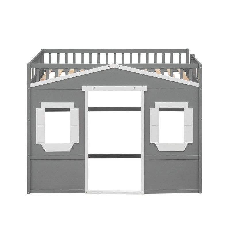 Lit mezzanine en bois avec échelle, taille double