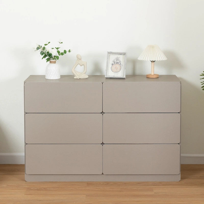 Buffet de rangement à 6 tiroirs avec glissières lisses pour salon ou salle à manger
