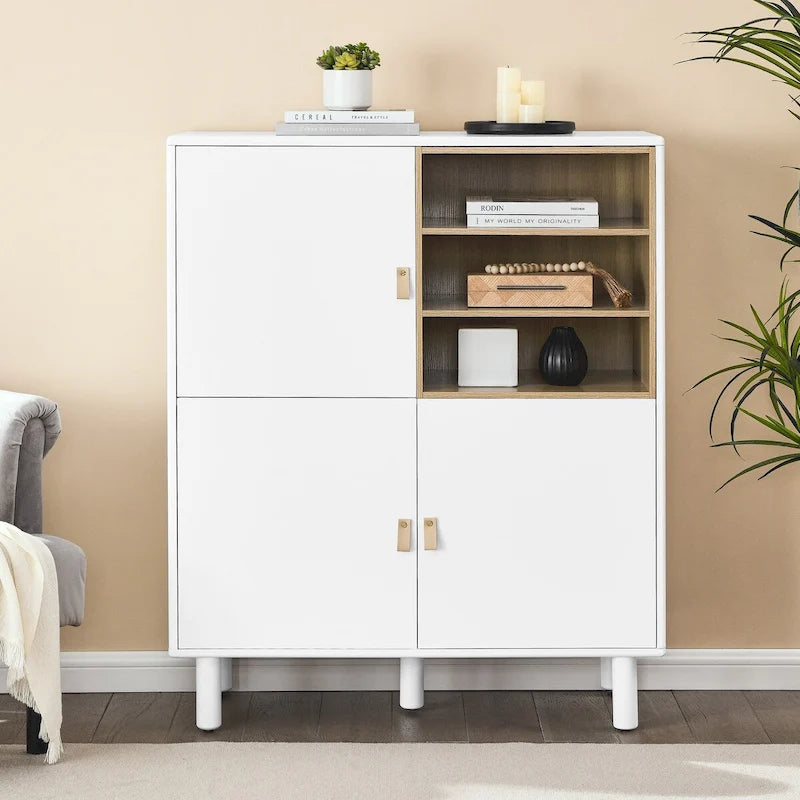 Armoire de rangement à deux portes avec étagère réglable