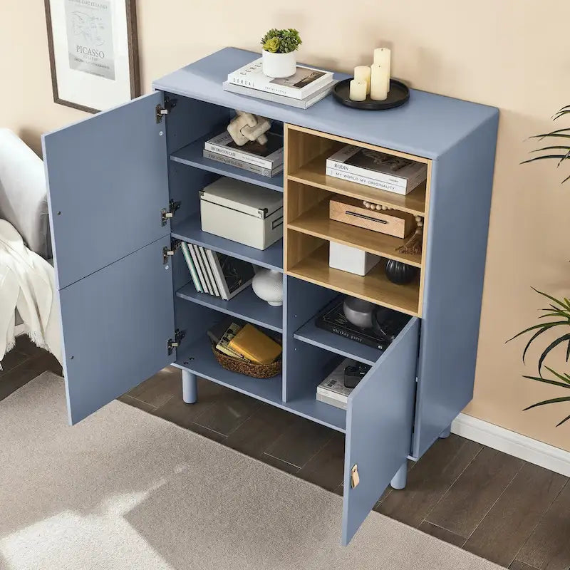 Armoire de rangement à deux portes avec étagère réglable