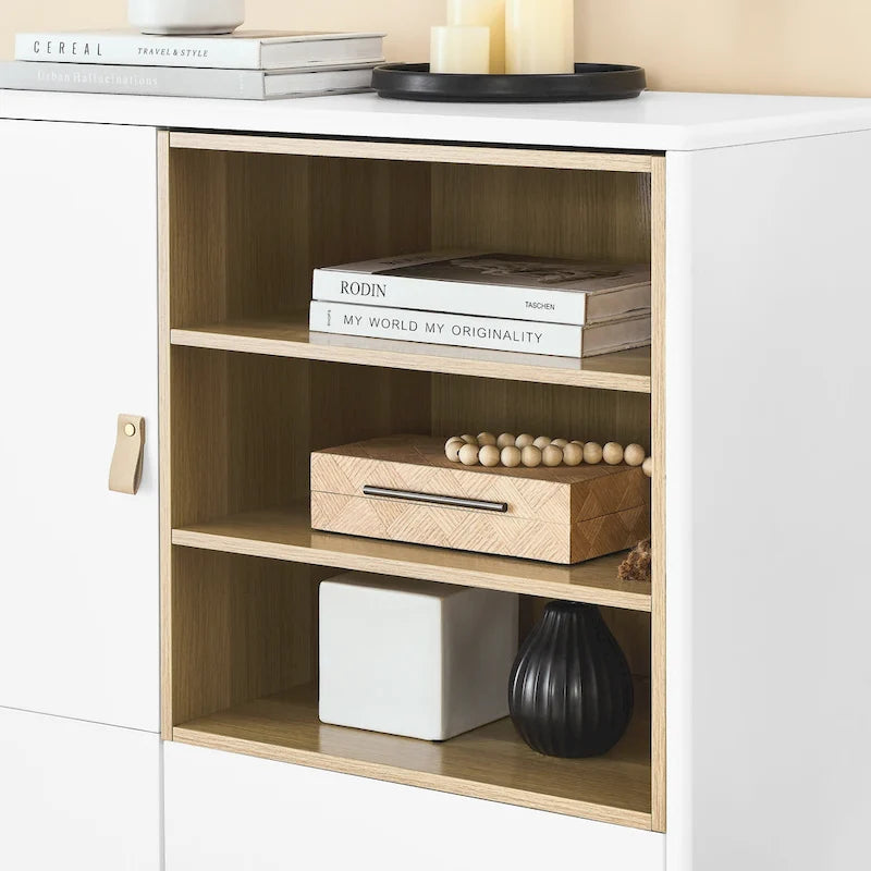 Armoire de rangement à deux portes avec étagère réglable