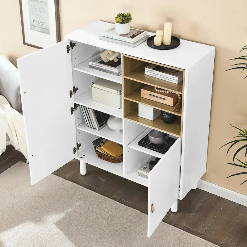 Armoire de rangement à deux portes avec étagère réglable