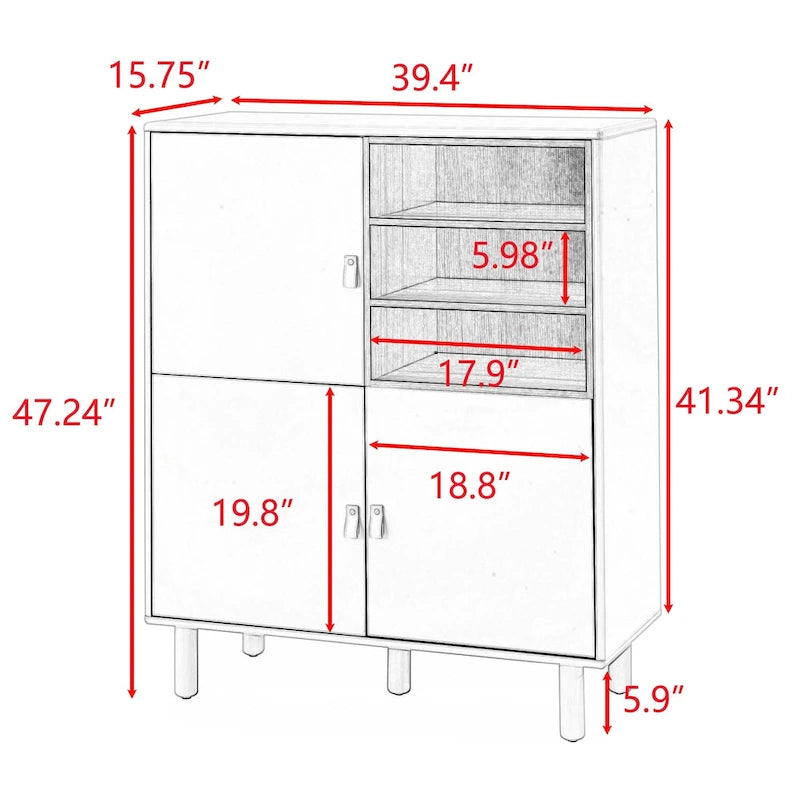 Armoire de rangement à deux portes avec étagère réglable