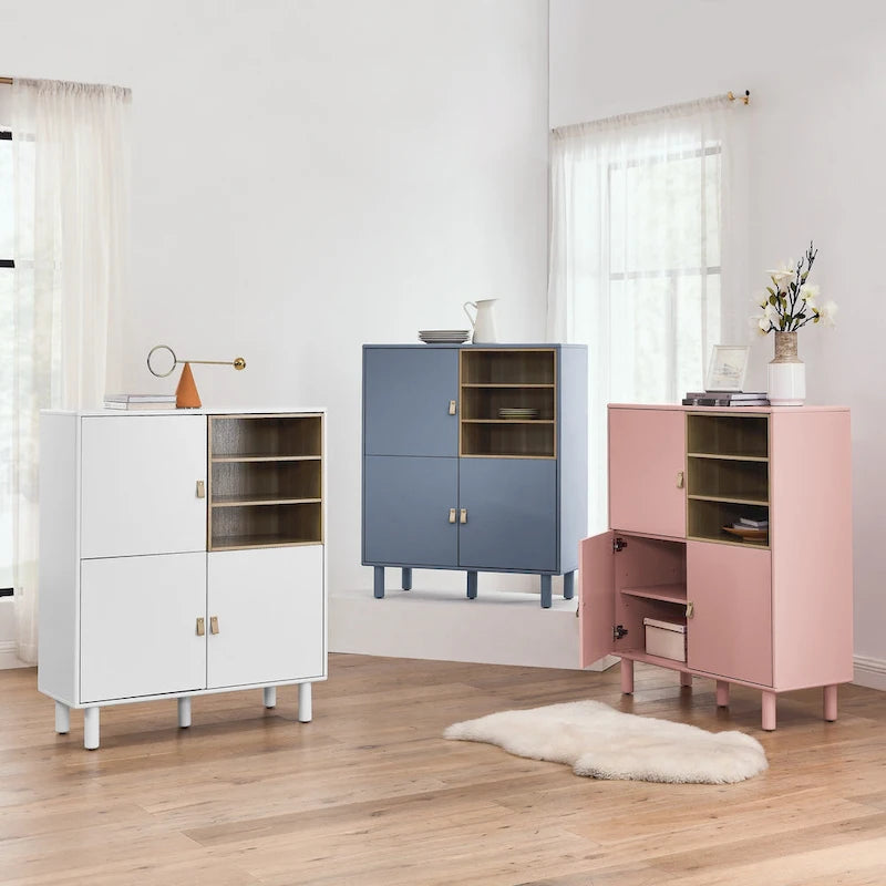 Armoire de rangement à deux portes avec étagère réglable