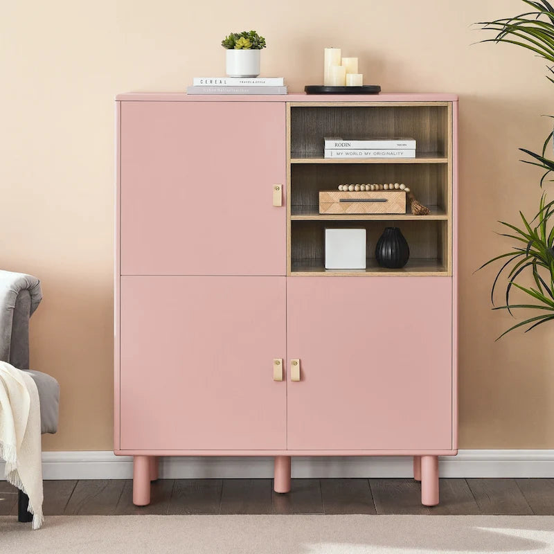 Armoire de rangement à deux portes avec étagère réglable
