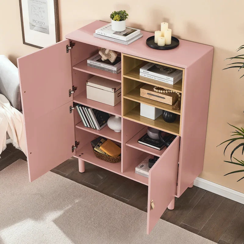Armoire de rangement à deux portes avec étagère réglable