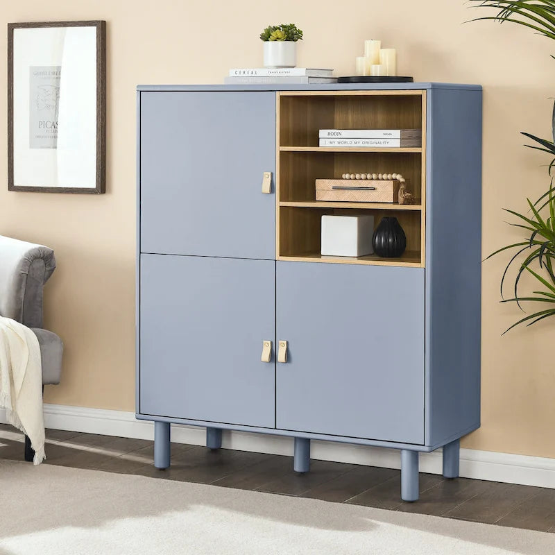 Armoire de rangement à deux portes avec étagère réglable