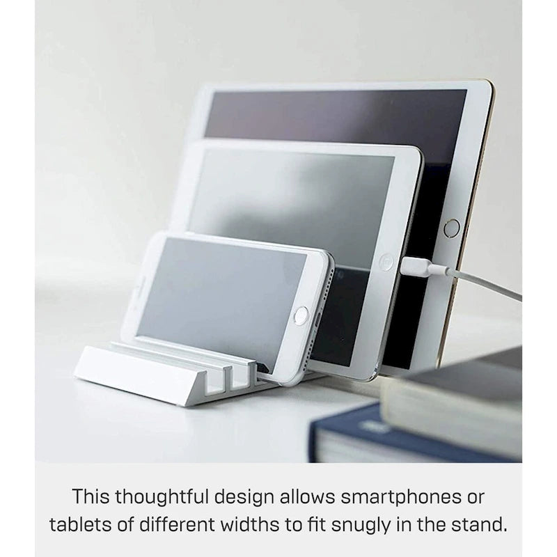 Support de téléphone fixe et de tablette - Aluminium, Aluminium - L 13 x l 10 x H 1,8 cm