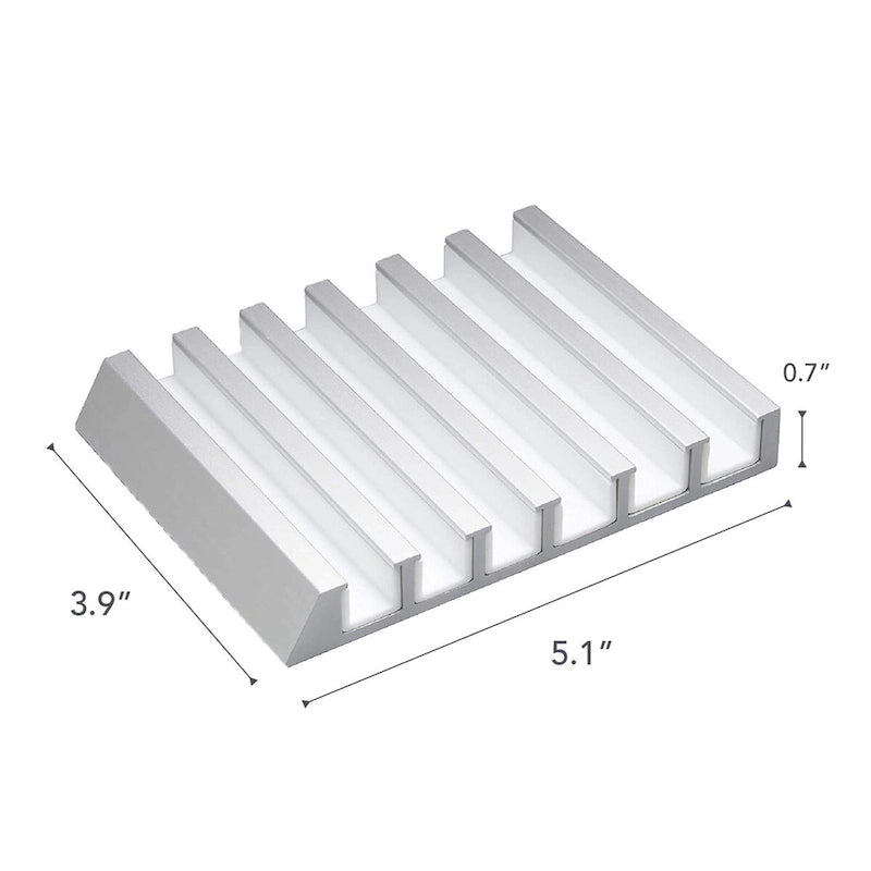 Support de téléphone fixe et de tablette - Aluminium, Aluminium - L 13 x l 10 x H 1,8 cm