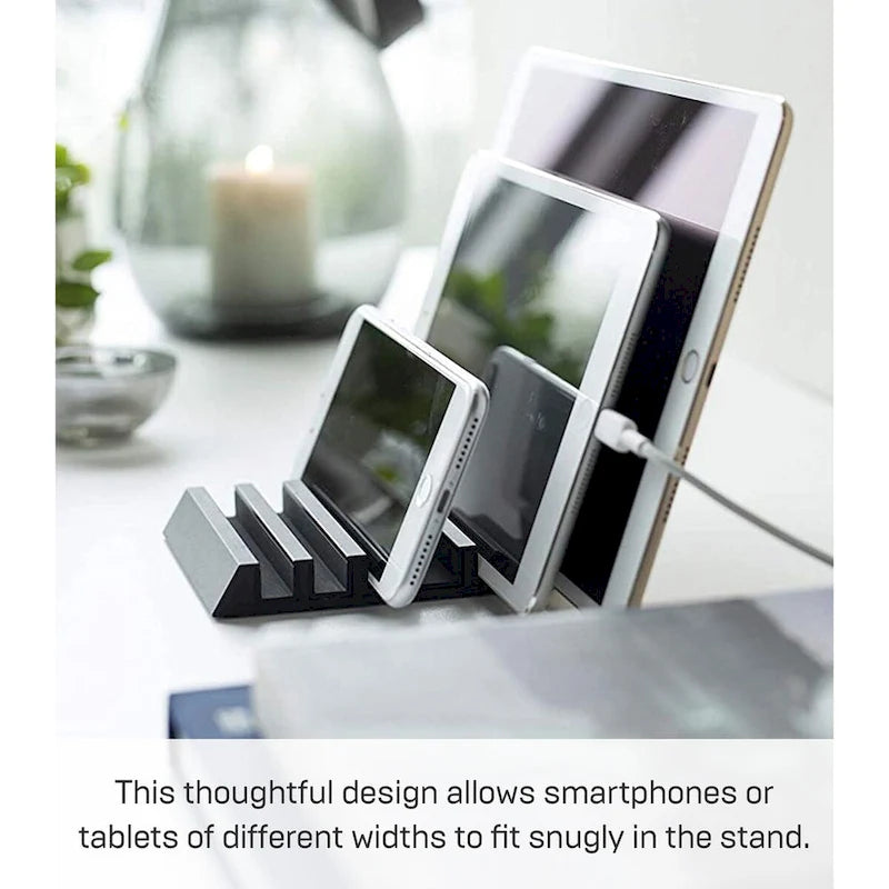 Support de téléphone fixe et de tablette - Aluminium, Aluminium - L 13 x l 10 x H 1,8 cm