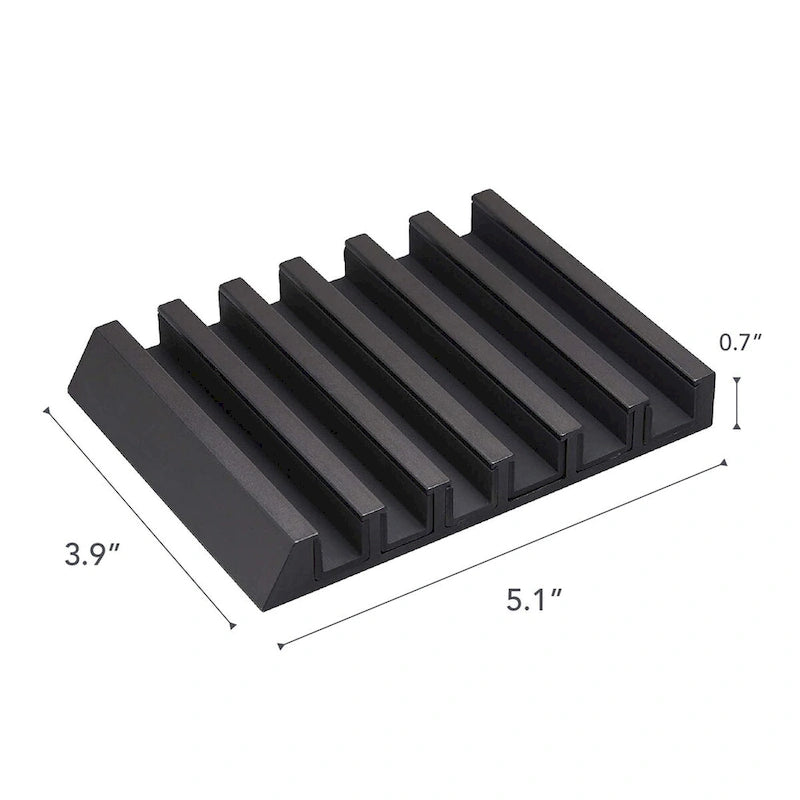 Support de téléphone fixe et de tablette - Aluminium, Aluminium - L 13 x l 10 x H 1,8 cm