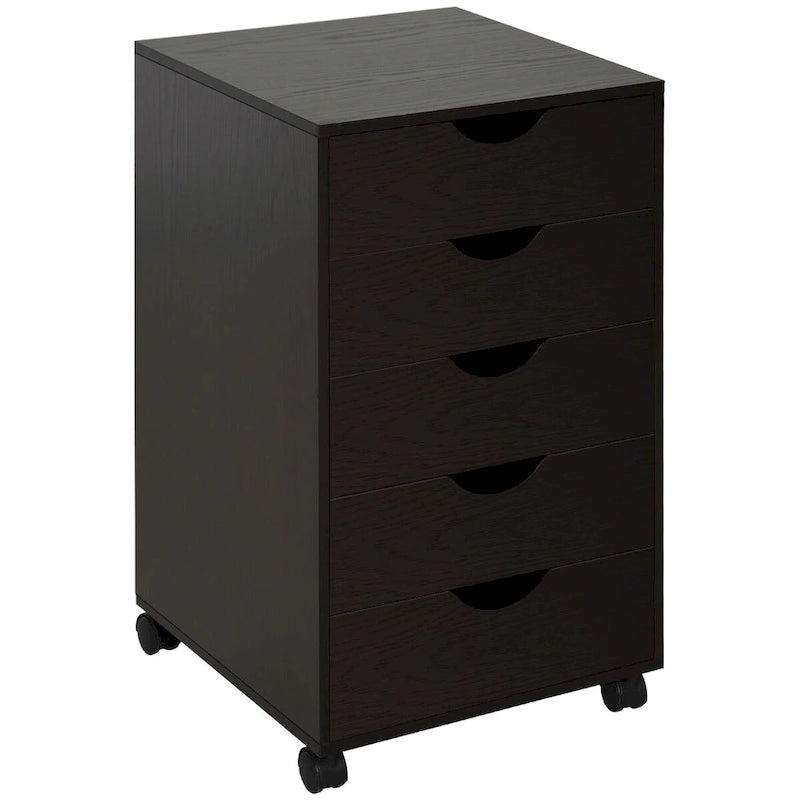 Meuble de rangement à 5 tiroirs de style nordique minimaliste et moderne avec roulettes