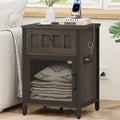 Table d'appoint multifonction avec station de charge intégrée pour chambre ou salon