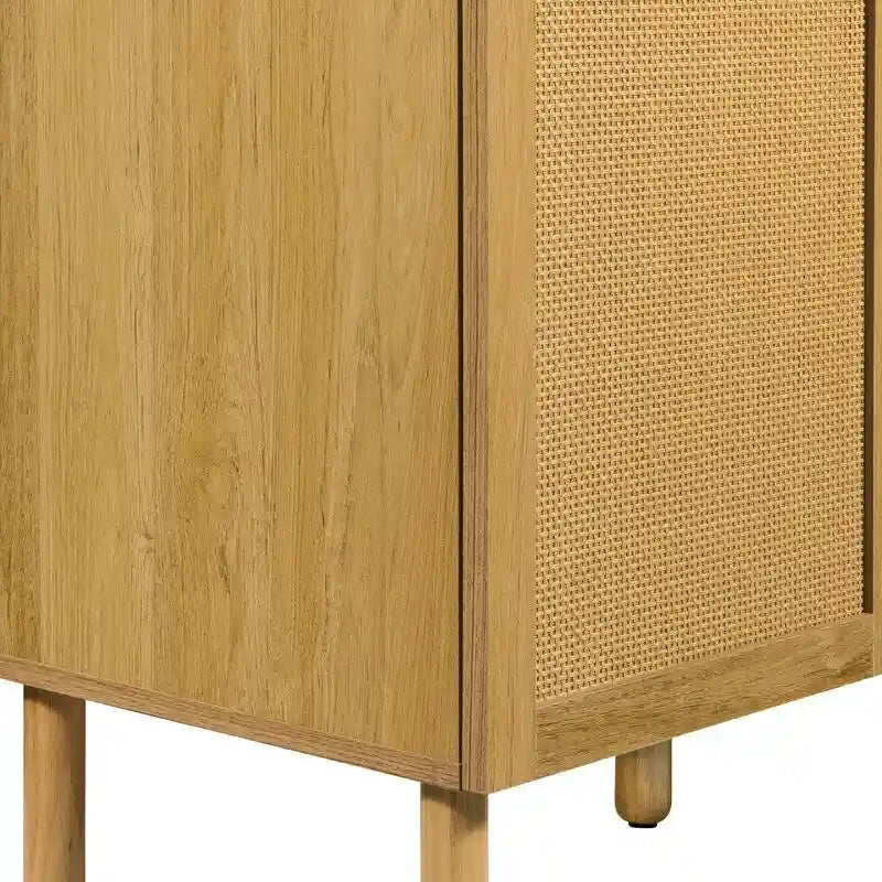Armoire de rangement en bois à 3 portes, finition marron