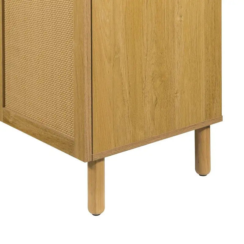 Armoire de rangement en bois à 3 portes, finition marron