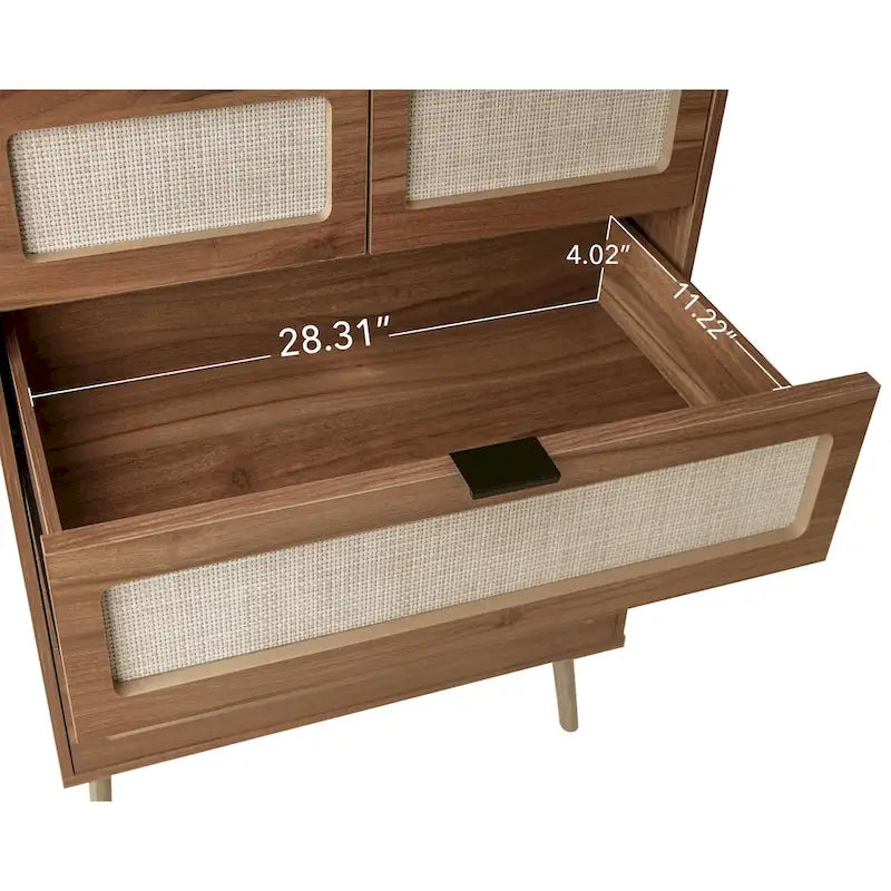 Meuble de rangement 5 tiroirs, commode d'appoint, convient pour le salon, la chambre, la salle à manger, le bureau.