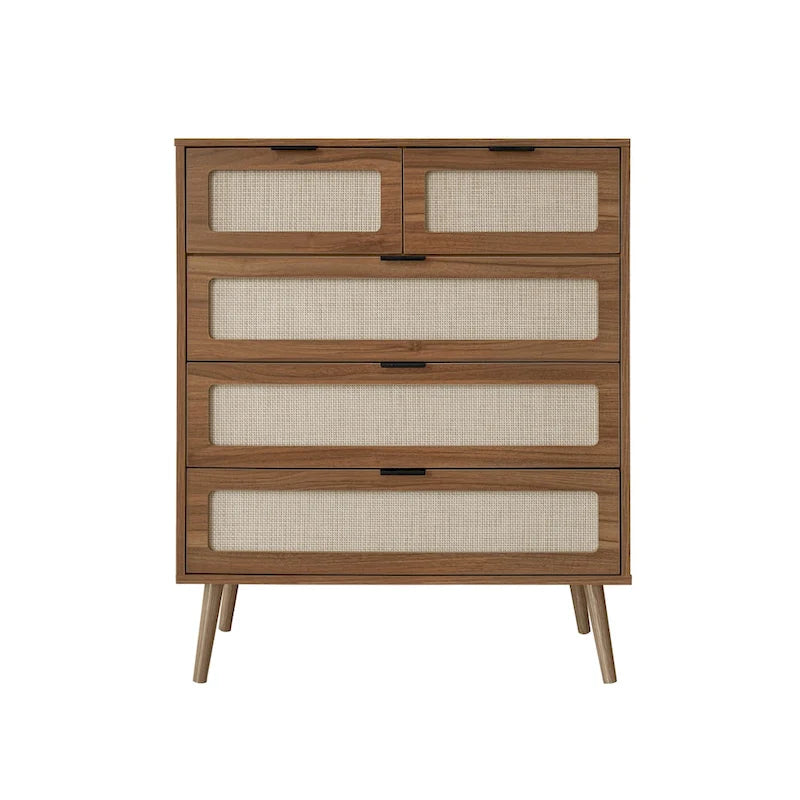 Meuble de rangement 5 tiroirs, commode d'appoint, convient pour le salon, la chambre, la salle à manger, le bureau.