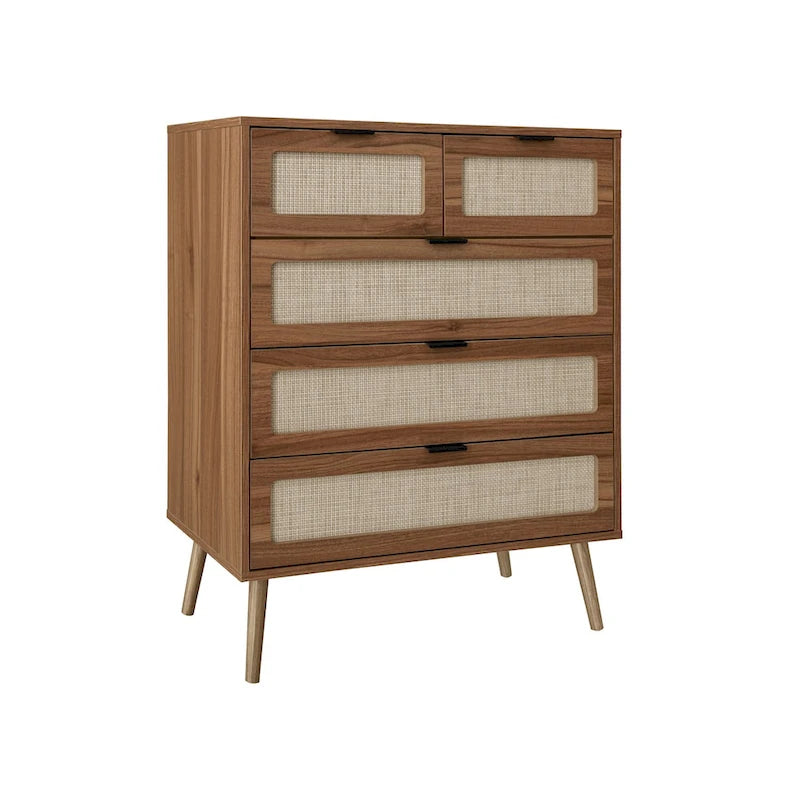 Meuble de rangement 5 tiroirs, commode d'appoint, convient pour le salon, la chambre, la salle à manger, le bureau.