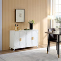 Buffet bahut avec 4 portes et étagères amovibles, pour salon, salle à manger, blanc ivoire