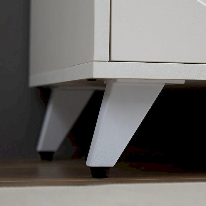 Buffet bahut avec 4 portes et étagères amovibles, pour salon, salle à manger, blanc ivoire