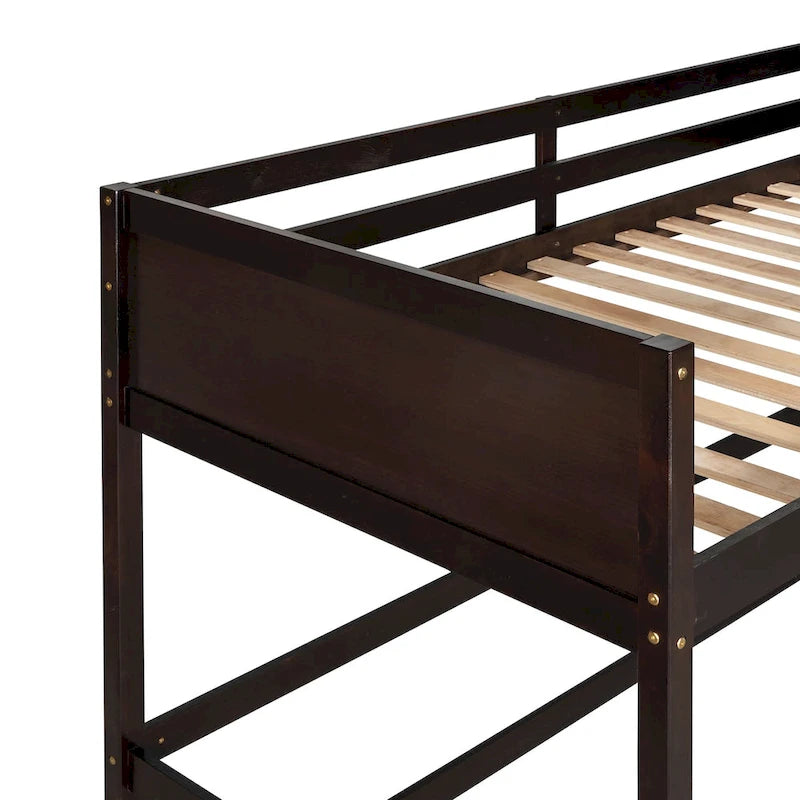 Lit mezzanine en bois massif taille double avec caractéristiques de sécurité