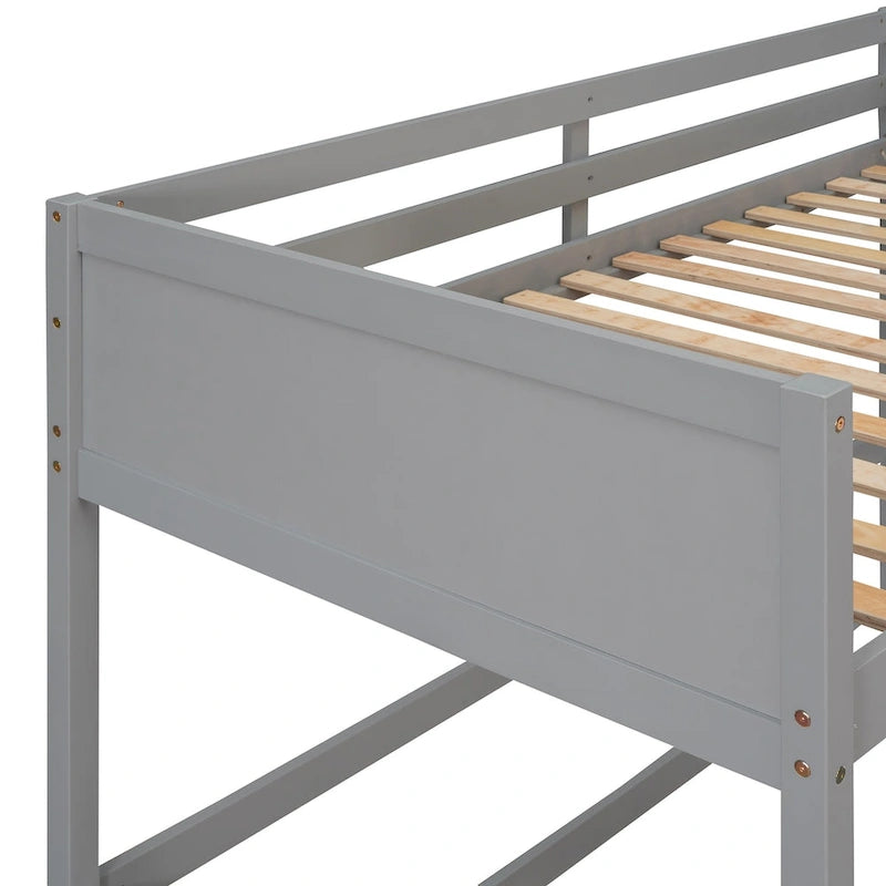 Lit mezzanine en bois massif taille double avec caractéristiques de sécurité