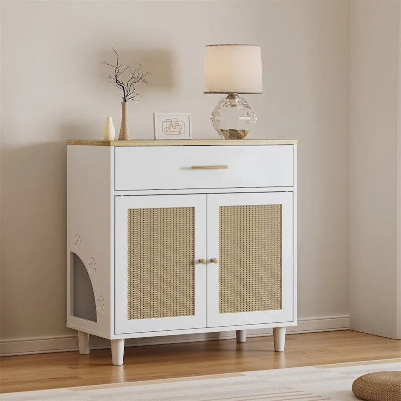 Buffet en bois, meuble de rangement pour salon