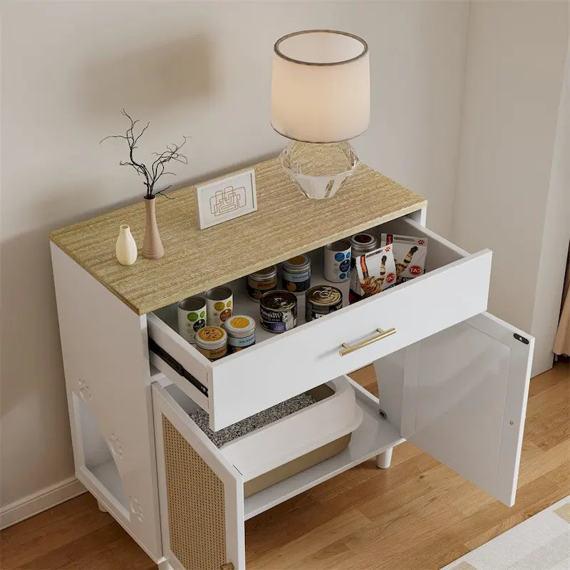 Buffet en bois, meuble de rangement pour salon