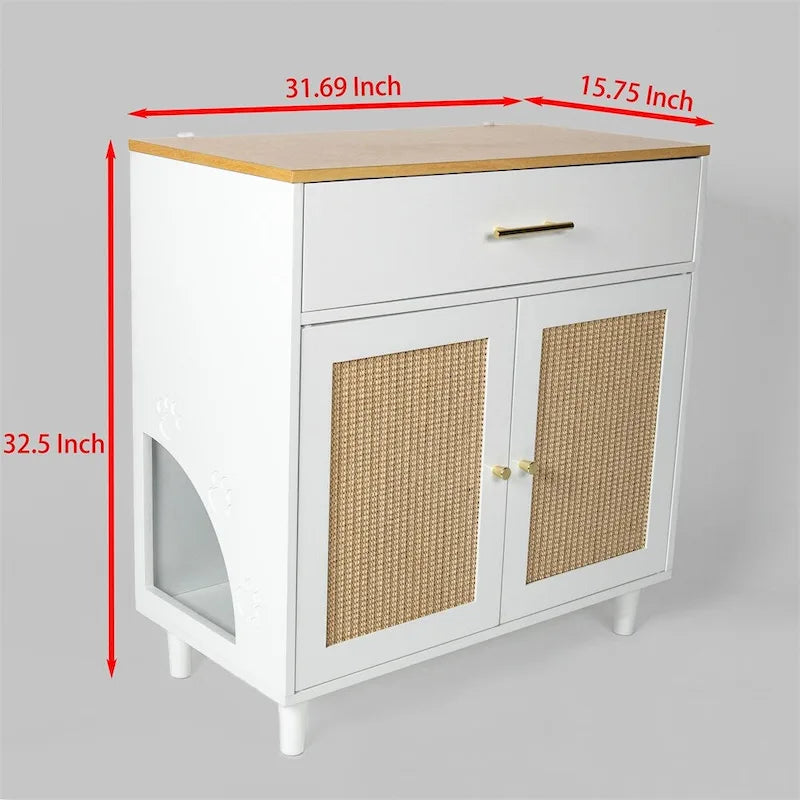 Buffet en bois, meuble de rangement pour salon