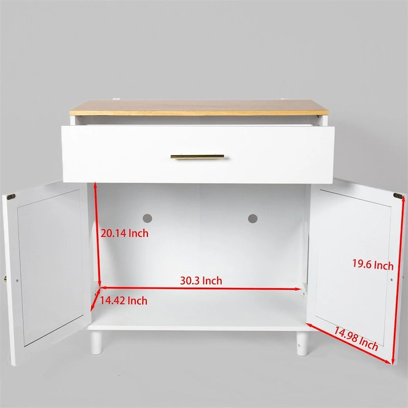 Buffet en bois, meuble de rangement pour salon